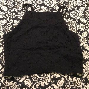Forever 21 black lace crop top